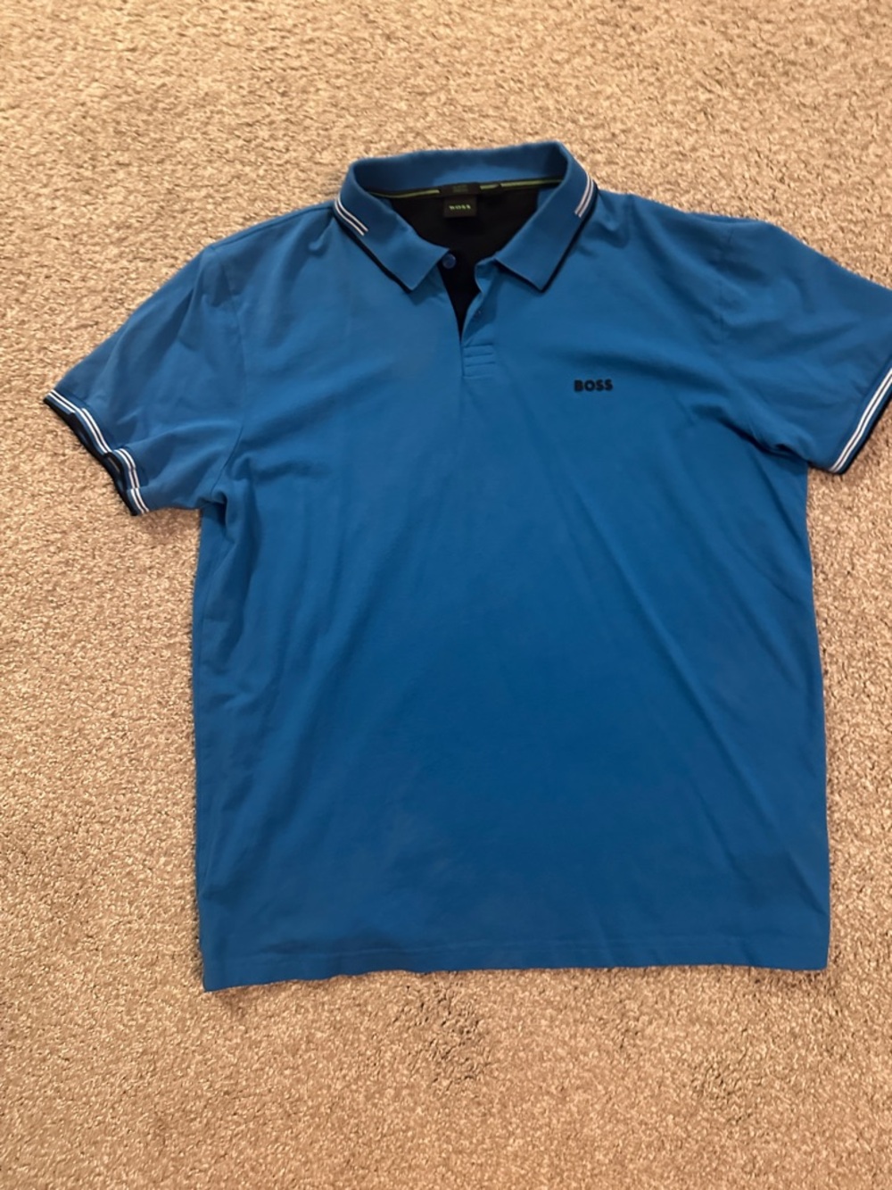 Boss Men's Royal Blue Polo with Contrast Trim